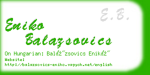 eniko balazsovics business card